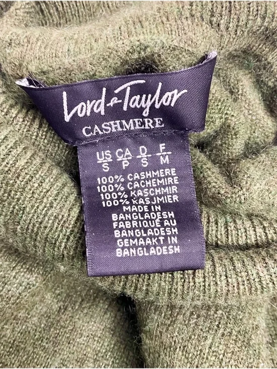 Lord & Taylor Cashmere Turtleneck Olive Green Sweater Small - Picture 11 of 11